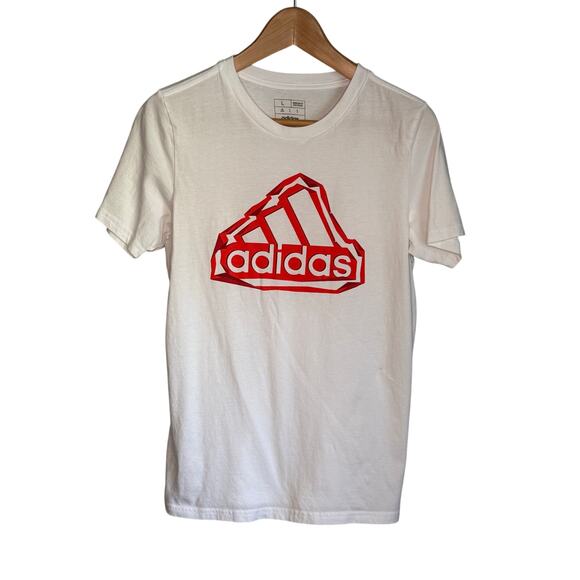 Adidas Boys XL T-Shirts Lot of 2 Blue & White Graphic Logo Tees 14-16 - Picture 3 of 9